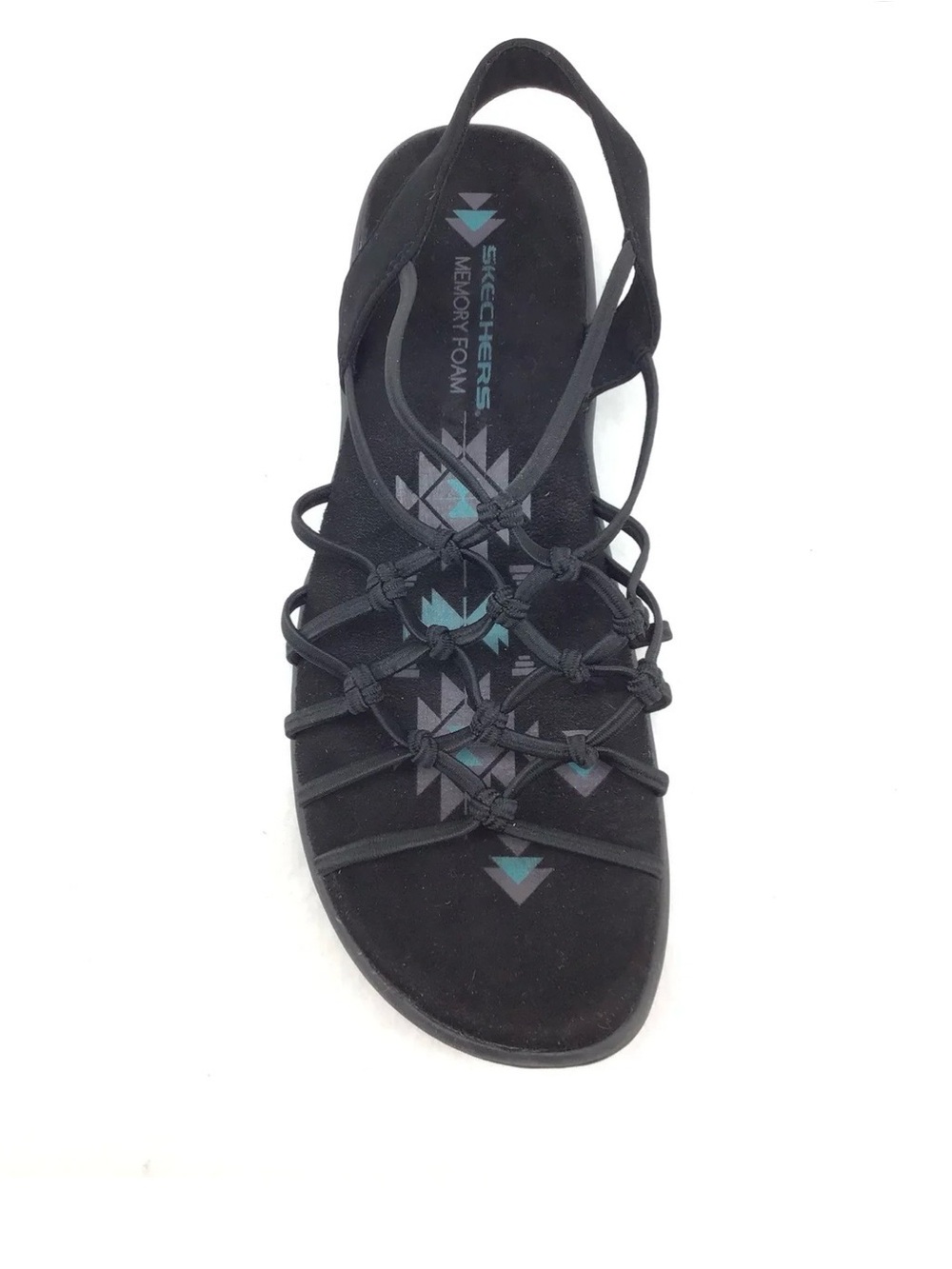 Skechers Reggae Slim Forget Me Knot Blk Slingback Comfort Sandal